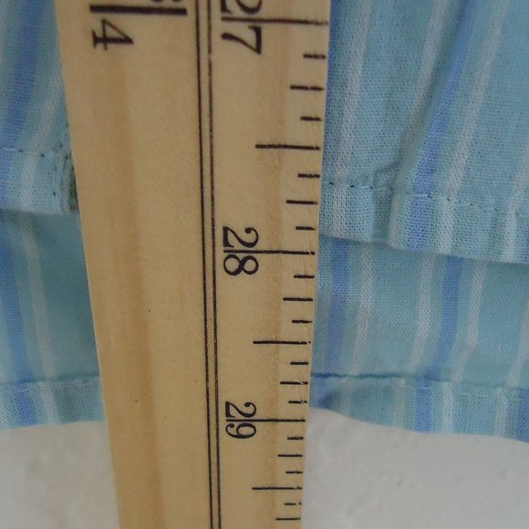 Old Navy* Women's 3/4 Long Sleeve Button Down Curved Hem Striped Blouse~Large - Picture 9 of 11
